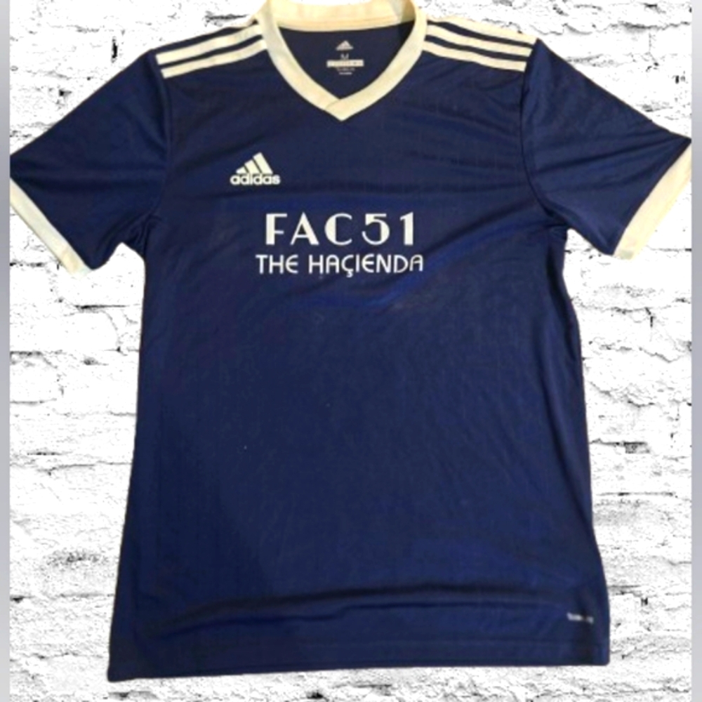 Adidas Blue and White FAC51 The Hacienda Jersey